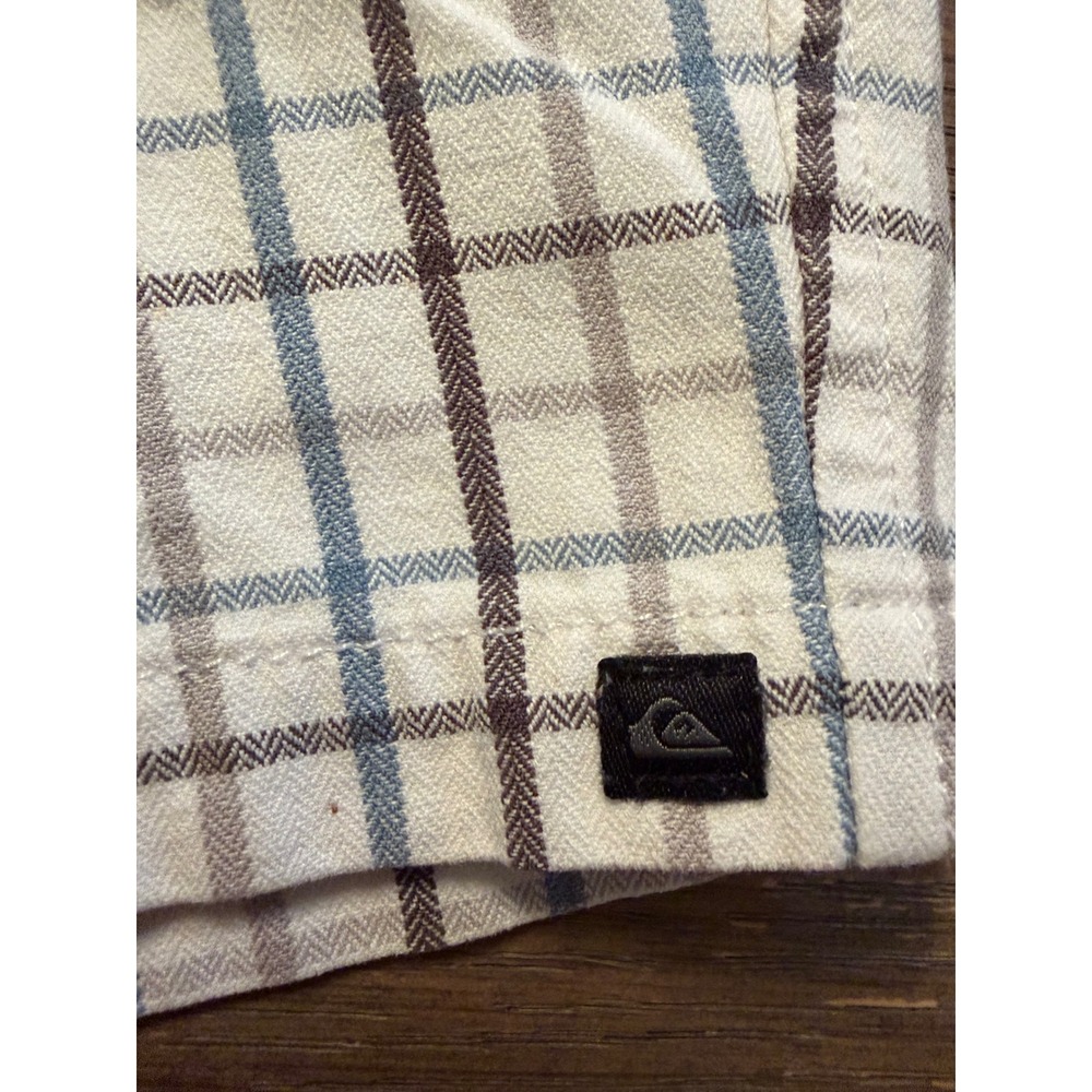 Quiksilver Mens Plaid Chino Shorts Size 29 White Blue N204962 Cotton Casual - Picture 7 of 7